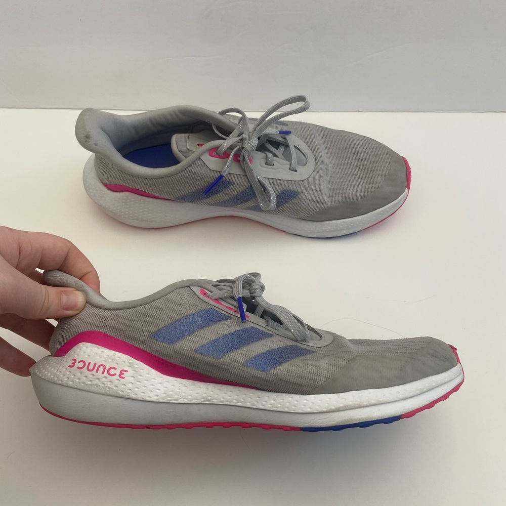 Adidas Girls' Youth EQ 21 Running Shoes in Grey and Pink - Picture 2 of 10